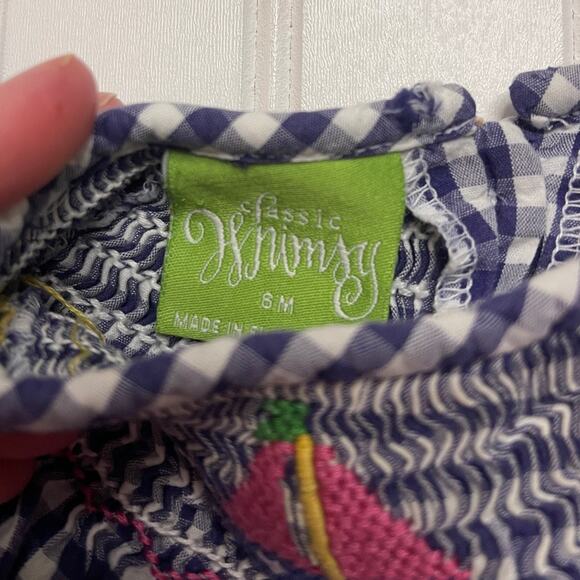 Classic Whimsy Smocked Bubble Sailboats Boutique Preppy Size Girls 6 Months - Picture 3 of 5